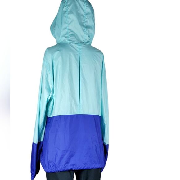 Columbia Mint Green & Blue Color Block Windbreaker, Size Medium - Picture 2 of 7